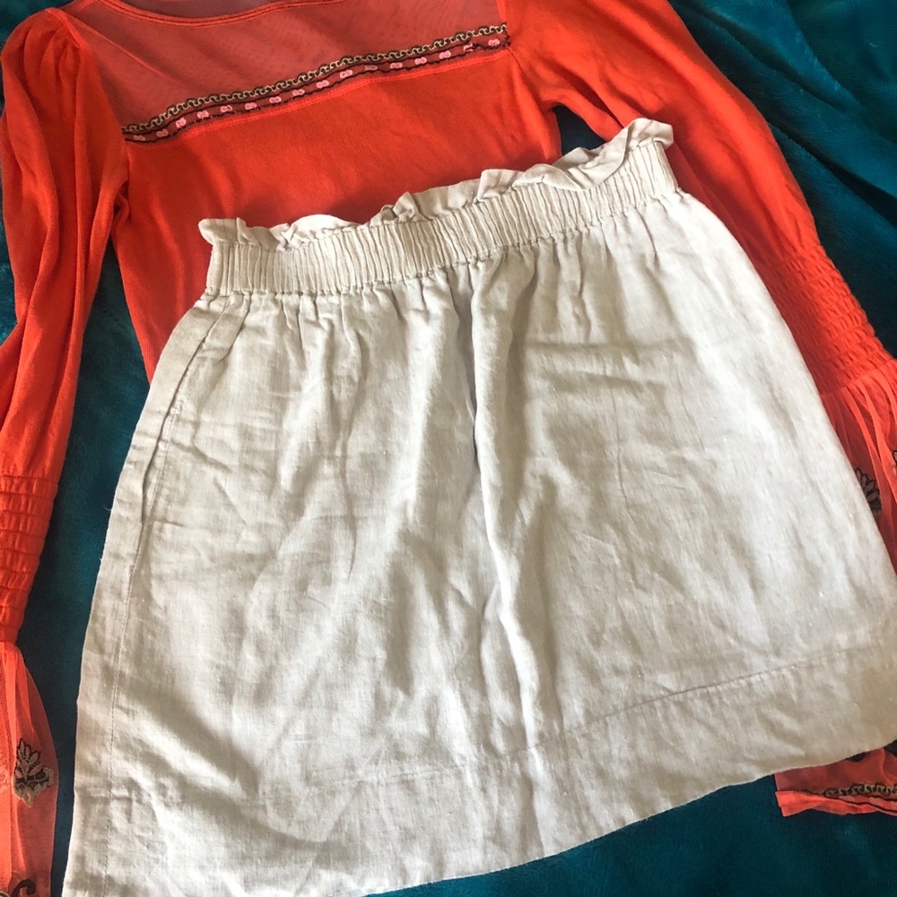 J.CREW TAN LINNEN SKIRT